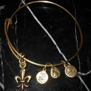 Alex And Ani Fleur De Lis Charm Copper Gold Bracel